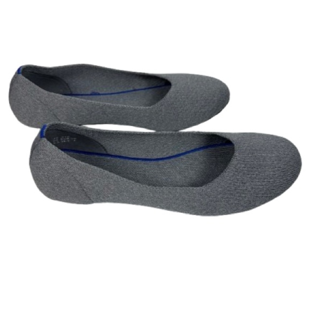Gray Knit Women's Ballet Flats - Comfortable Everyday Shoe